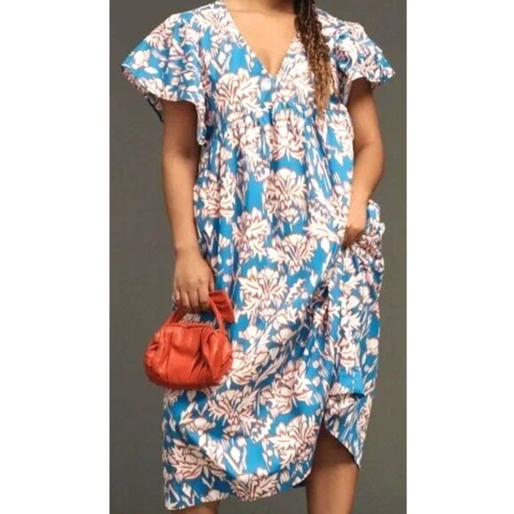 Maeve Printed Floral Flutter-Sleeve Babydoll Dress size 2X - Picture 1 of 11